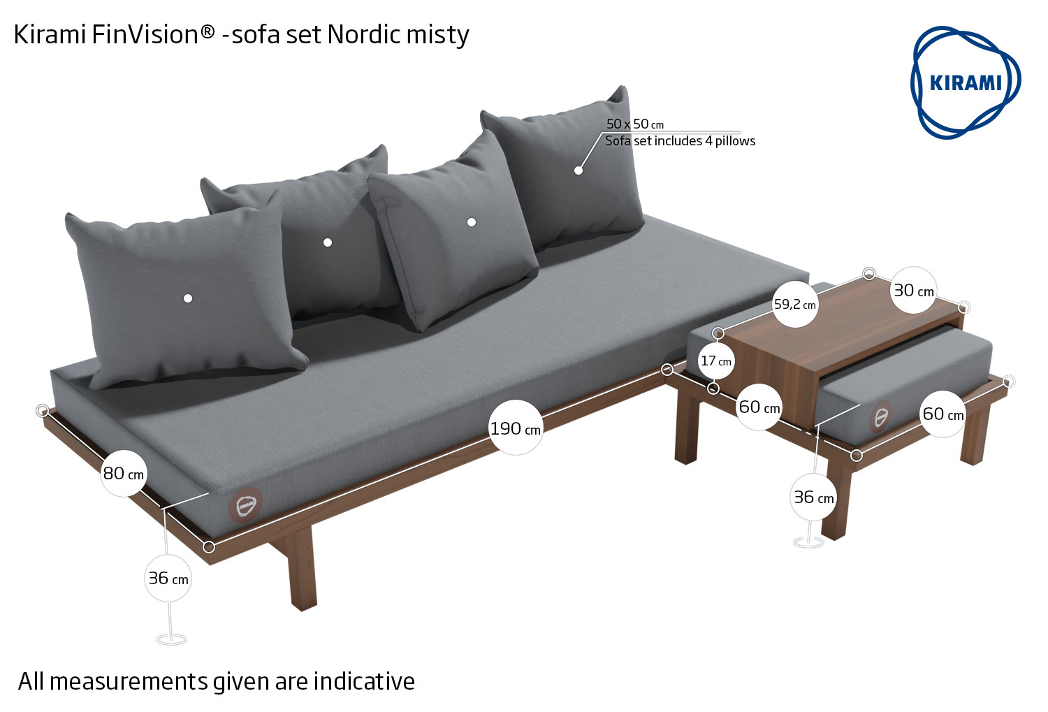 Kirami FinVision® -set di divani Nordic misty