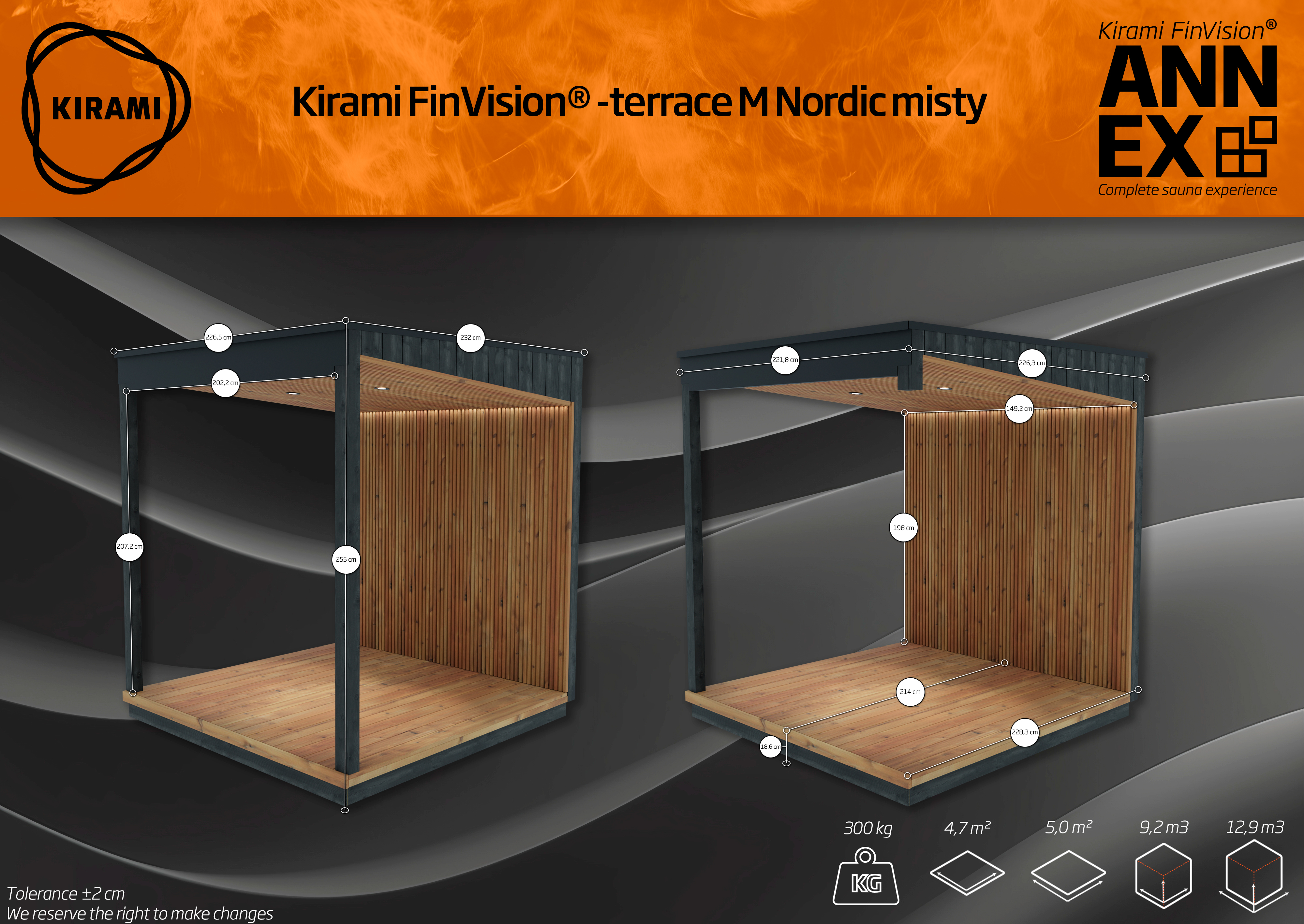 Kirami FinVision® -terrazza M Nordic misty