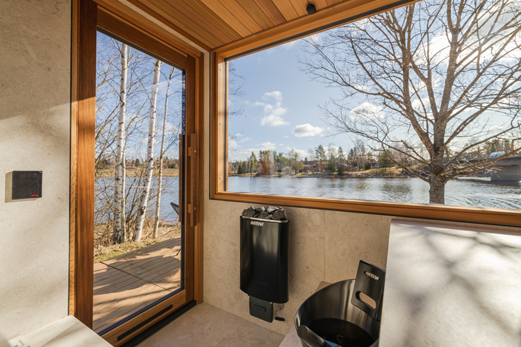 Kirami FinVision® -sauna Zero M - interni bianco corallo