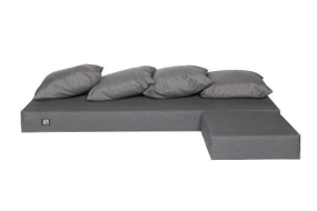 Set cuscini per divano (incl. divano, pouf e 4 cuscini), grigio