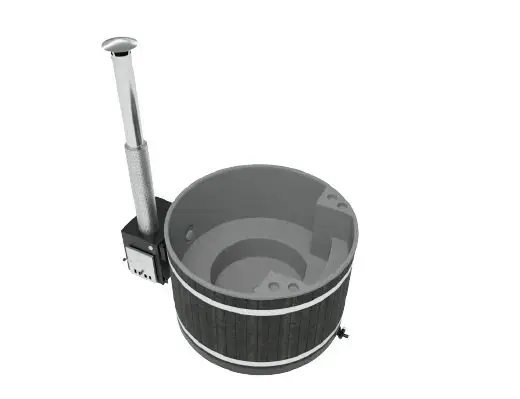 Kirami By Harvia Comfort Family M CUBE Thermowood Deep Black, LightGray